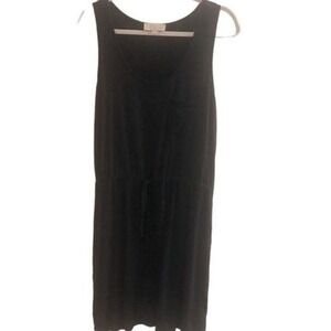 Black Tank Sleeveless Drawstring Waist Dress Medium